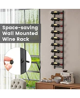 9-Bottle Rustproof Wall-Mounted Wine Rack