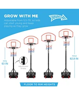 Sugift Portable Height Adjustable Basketball Hoop for Kids