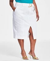 I.n.c. International Concepts Plus Denim Skirt, Created for Macy's