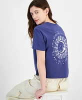 Rebellious One Juniors' Moon Graphic-Print Crewneck Tee