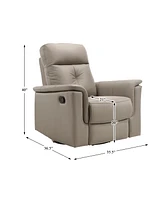 White Label Emillia 36" Leather Swivel Glider Reclining Chair