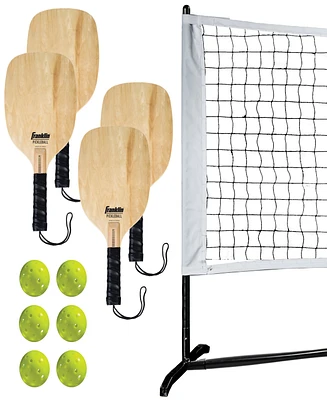 Franklin Sports Half Court Size Pickleball Net w/Paddle Ball Set