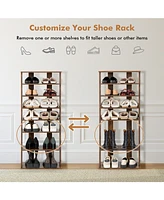 Slickblue 7-Tier Dual Shoe Rack Free Standing Shelves Storage Shelves Concise