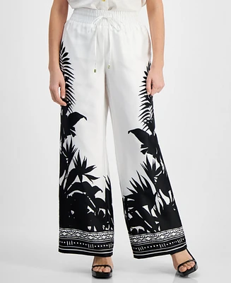 I.n.c. International Concepts Petite Printed Wide-Leg Pants, Created for Macy's