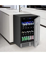 Slickblue Beverage Refrigerator with Removable Shelves and Adjustable Temperature