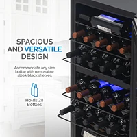 Newair Freestanding Bottle Dual Zone Compressor Wine Fridge in Stainless Steel