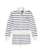 Polo Ralph Lauren Big Girls Striped Cotton Terry Jacket and Shorts Set