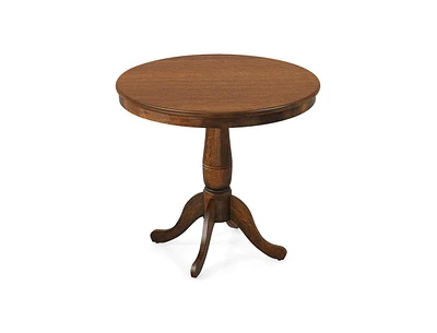 Slickblue 32 Inch Wooden Round Pub Pedestal Side Table