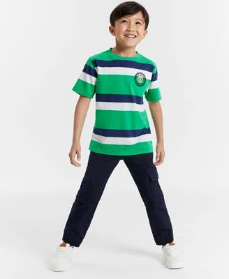 Tommy Hilfiger Toddler Little Boys Varsity Stripe T Shirt Twill Cargo Joggers