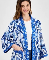 Style & Co Women's Printed Reversible Open-Front Kimono, Created for Macy's