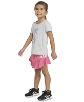 adidas Toddler & Little Girls 2-Pc. Heather Graphic T-Shirt and Skort Set