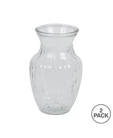 Vickerman 8" Clear Rose Vase. Includes two pieces per set.