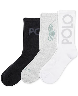 Polo Ralph Lauren Women's 3-Pk. Tonal Logo Crew Socks