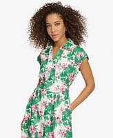 kensie Women's Floral-Print Midi Dress