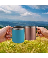 Zulay Kitchen 12 oz Insulated Coffee Mug with Lid - Stainless Steel Camping Tumbler Handle