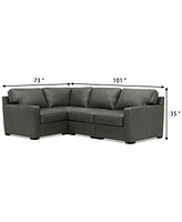 Radley 101" 4-Pc. Leather Corner Sectional, Created for Macy's