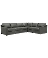 Radley 136" 5-Pc. Leather Square Corner L Shape Modular Sectional