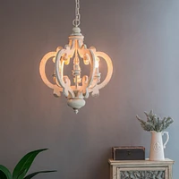 6-Light Farmhouse Chandelier, Adjustable Chain, Bulb Not Included