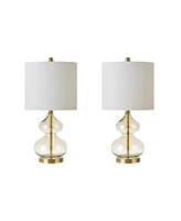 Streamdale Furniture Ellipse Curved Glass Table Lamp, Set Of 2