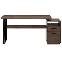 Home Office Computer Desk With Drawers/Hanging Letter-Size Files, 65 Inch Writing Study Table