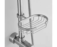 Shower System With Rain Showerhead, 5-Function Hand Showerble Slide Bar And Soap
