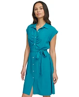 Dkny Women's Ruched A-Line Shirtdress