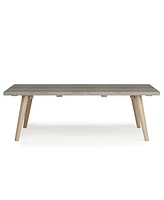Simpli Home Belize Solid Acacia Wood Outdoor Coffee Table in Distressed Weathered Grey