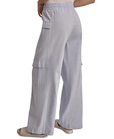 Dkny Jeans Women's High-Rise Drawstring Wide-Leg Cargo Pants