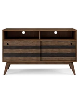 Simpli Home Clarkson Solid Acacia Wood Tv Stand in Rustic Natural Aged Brown For TVs up to 60 inches