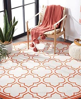 Safavieh Amherst AMT412 Ivory and Orange 5' x 5' Round Area Rug