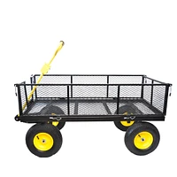 Streamdale Furniture Wagon Cart Garden Cart Trucks Make It Easier To Transport Firewood Yellow+Black