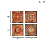 Moroccan Tile 4-Piece Framed Art Set