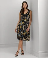 Lauren Ralph Women's Belted Floral A-Line Dress