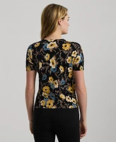 Lauren Ralph Lauren Petite Floral Short-Sleeve Sweater