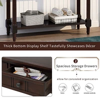 Streamdale Furniture Daisy Series Console Table Traditional Design With Two Drawers And Bottom Shelf