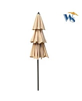 Streamdale Furniture 9FT 3-Tiers Outdoor Patio Umbrella With Crank And Tilt And Wind Vents For Garden Backyard