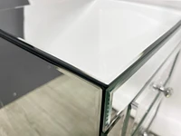 Mirrored Nightstand, Silver Bedside Tables, Mirrored End Table Side Table For Bedroom Living