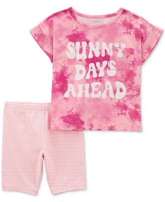 Carter's Little & Big Girls Sunny Days T-Shirt Bike Shorts, 2 Piece Set