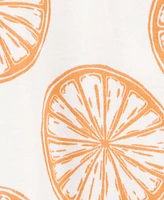 Carter's Baby Girls Orange Slice-Print Snap-Up Cotton Romper