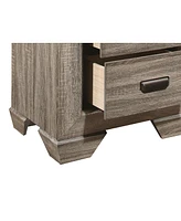 Simplie Fun Natural Finish 1pc Nightstand Flat Cup Pulls Two Dovetail Drawers Wooden Bedside Table Bedroo