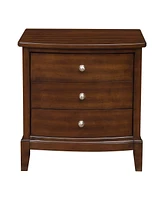 Streamdale Furniture 3-Drawer Nightstand in Dark Cherry Finish