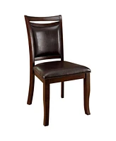 Streamdale Furniture Set of 2 Dark Cherry Espresso Dining Chairs