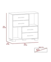 Brooks 2-Shelf 4-Drawer Dresser Black Wengue