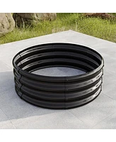 32.08"11.4" Tall Round Raised Garden Bed,Metal Raised Beds for Vegetables, Outdoor Garden Raised Planter Box, Backyard Patio Planter Raised