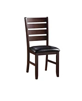 Streamdale Furniture Urbana Side Chair (Set of 2) In Black Pu & Cherry