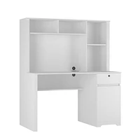 Home Office Desk, Storage Workbench With Charging Station