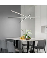 Pendant Lighting Fixture In Silver Integrated Led