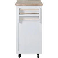 Rubber Wood Countertop Kitchen Cart with 8 Drawers