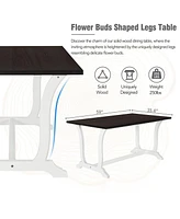 Streamdale Furniture Farmhouse 6-Piece Trestle Dining Table Set With Upholstered Dining Chairs And Bench, 5 9"