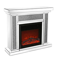 Acrylic Diamond Mirror Mantelpiece with Electric Heater
